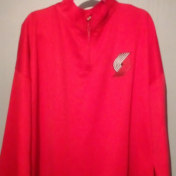 Men's Red Majestic NBA Brand Portland Trailblazers Pullover Jacket.Size 5XL. - Picture 2 of 6
